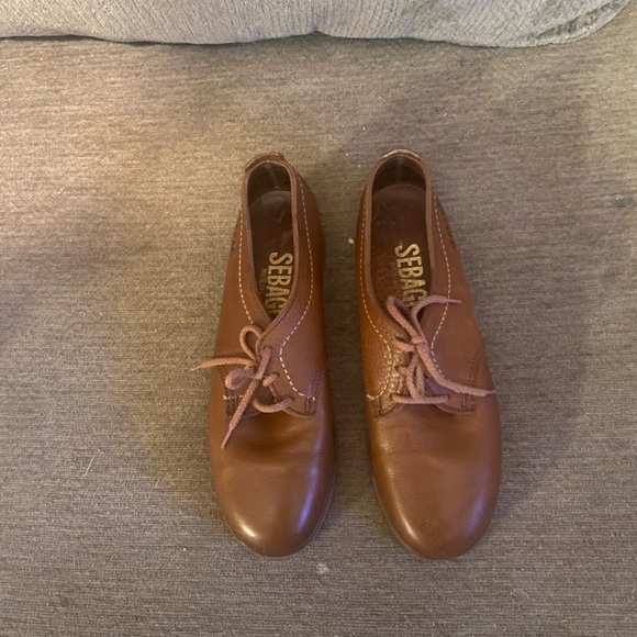 Sebago womens brown lace up leather shoes size 7 with rubber sole (155) - Picture 1 of 6